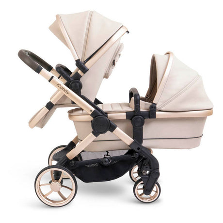 iCandy Peach 7 Double Travel System Bundle with Maxi-Cosi Pebble 360 Pro2 iSize Car Seat & Base - Biscotti 13