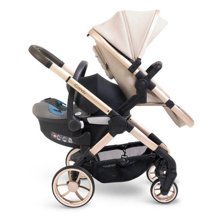 iCandy Peach 7 Double Travel System Bundle with Maxi-Cosi Pebble 360 Pro2 iSize Car Seat & Base - Biscotti 2
