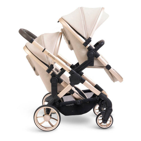 iCandy Peach 7 Double Travel System Bundle with Maxi-Cosi Pebble 360 Pro2 iSize Car Seat & Base - Biscotti 5