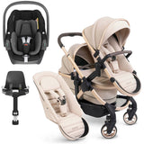 iCandy Peach 7 Double Pushchair Travel System Bundle with Maxi-Cosi Pebble 360 iSize Car Seat & Base - Biscotti 1