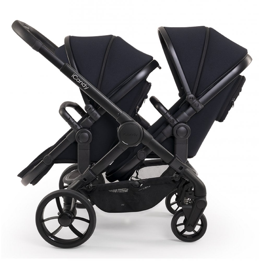 iCandy Peach 7 Twin Pushchair Travel System Bundle with Maxi-Cosi Pebble 360 iSize Car Seat & Base - Black Edition 3