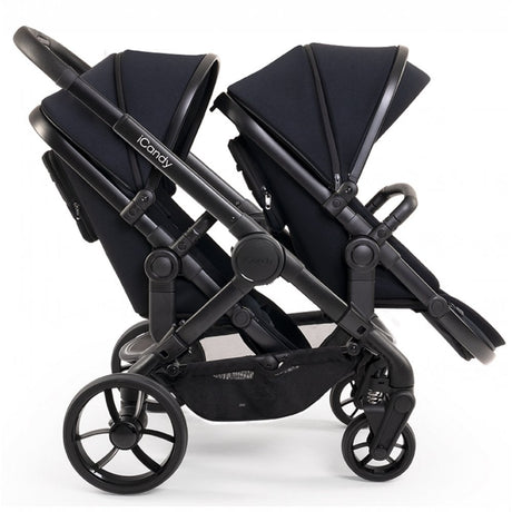 iCandy Peach 7 Twin Pushchair Travel System Bundle with Maxi-Cosi Cabriofix iSize Car Seat & Base - Black Edition 7