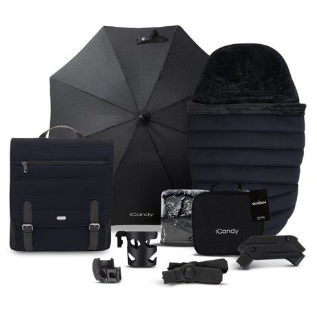 iCandy Peach 7 Travel System Bundle with Cocoon i-Size Car Seat & Base - Black Edition 9