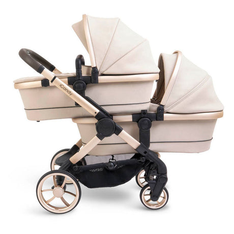 iCandy Peach 7 Twin Pushchair Travel System Bundle with Maxi-Cosi Pebble 360 Pro2 iSize Car Seat & Base - Biscotti 2