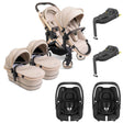 iCandy Peach 7 Twin Pushchair Travel System Bundle with Maxi-Cosi Cabriofix iSize Car Seat & Base - Biscotti 1