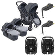 iCandy Peach 7 Twin Pushchair Travel System Bundle with Maxi-Cosi Cabriofix iSize Car Seat & Base - Truffle 1