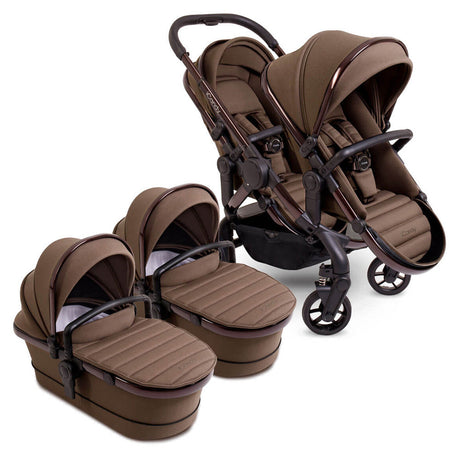 iCandy Peach 7 Twin Pushchair Travel System Bundle with Cocoon iSize Car Seat & Base - Coco 2