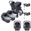 iCandy Peach 7 Twin Pushchair Travel System Bundle with Cocoon iSize Car Seat & Base - Truffle 1