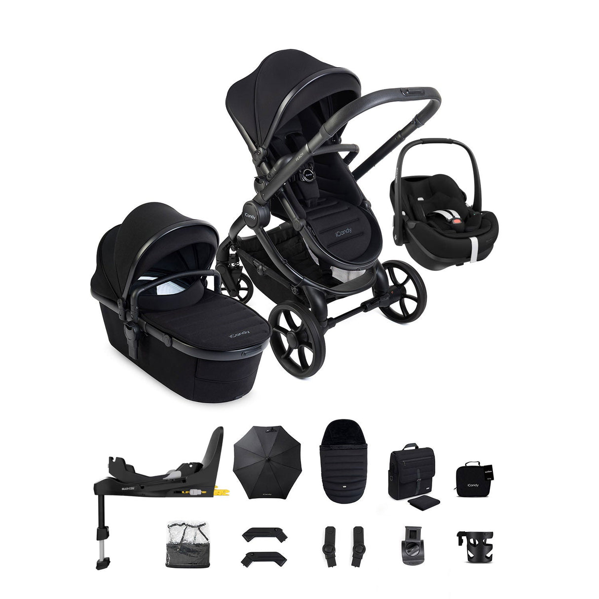 iCandy Peach 8 Maxi-Cosi Pebble 360 Pro 2 Car Seat & Base Bundle - Black