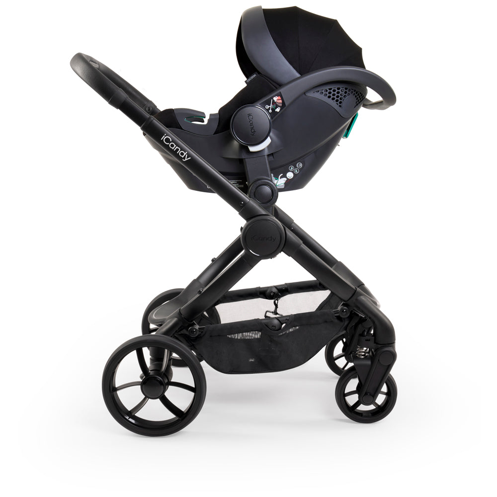 iCandy Peach 7 Travel System Bundle with Cocoon i-Size Car Seat & Base - Black Edition 10