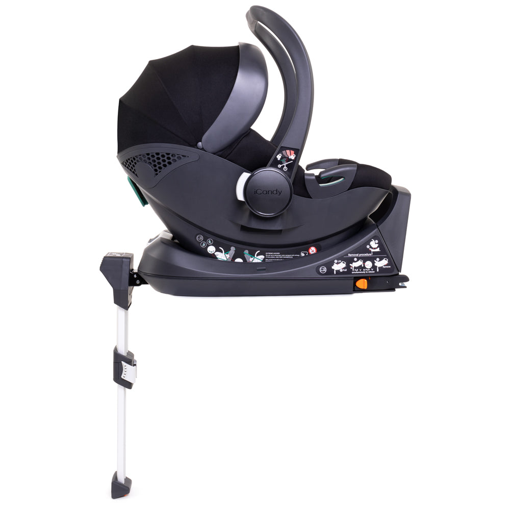 iCandy Peach 7 Twin Pushchair Travel System Bundle with Cocoon iSize Car Seat & Base - Black Edition 8