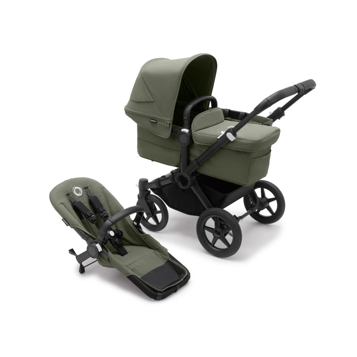 Bugaboo Donkey 5 Mono with Maxi-Cosi Cabriofix iSize Travel System - Black/Forest Green 4