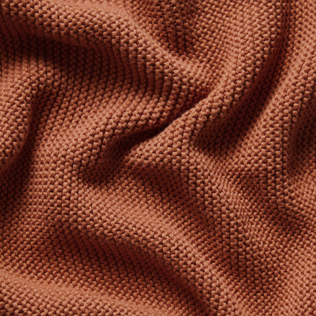 Little Green Sheep Organic Knitted Cellular Baby Blanket Terracotta