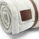 Little Green Sheep Organic Knitted Fleece Baby Blanket Dove Grey