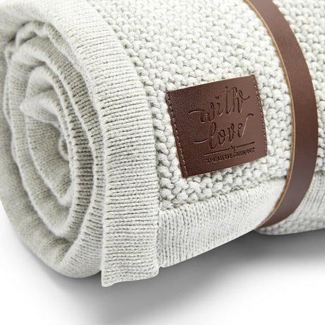 Little Green Sheep Organic Knitted Fleece Baby Blanket Dove Grey