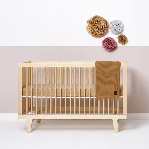 Little Green Sheep Organic Knitted Fleece Baby Blanket Honey