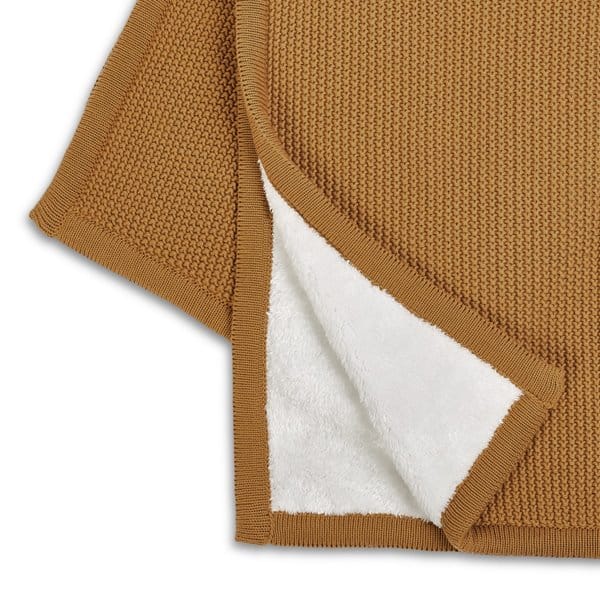 Little Green Sheep Organic Knitted Fleece Baby Blanket Honey