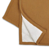 Little Green Sheep Organic Knitted Fleece Baby Blanket Honey