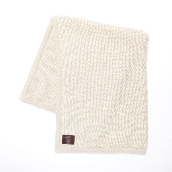 Little Green Sheep Organic Knitted Fleece Baby Blanket Linen