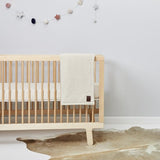 Little Green Sheep Organic Knitted Fleece Baby Blanket Linen