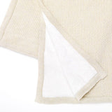 Little Green Sheep Organic Knitted Fleece Baby Blanket Linen