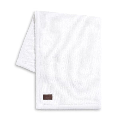Little Green Sheep Organic Knitted Fleece Baby Blanket White