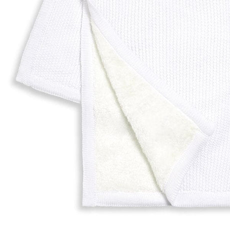 Little Green Sheep Organic Knitted Fleece Baby Blanket White