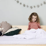 Little Green Sheep Organic Knitted Fleece Baby Blanket White