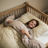 Little Green Sheep Reversible Cot Bed Duvet Cover & Pillow Case Set in Truffle with Cocoa Rice