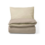 Little Green Sheep Reversible Cot Bed Duvet Cover & Pillow Case Set in Truffle with Cocoa Rice