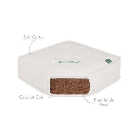 Little Green Sheep Natural Mattress Extension Piece to fit SnuzKot 68x41cm