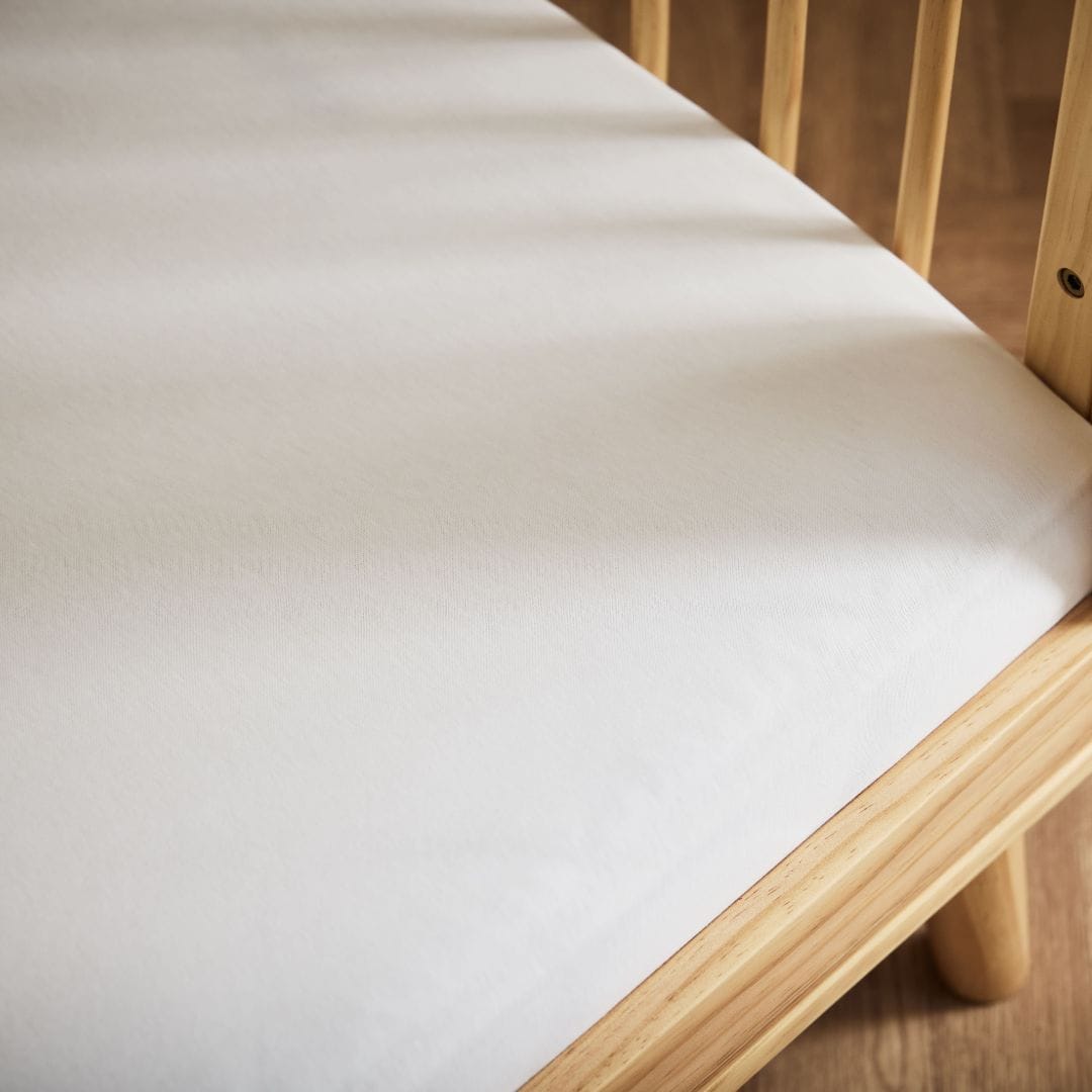 Little Green Sheep Twin Pack Cotton Fitted Sheets 90x190cm - White