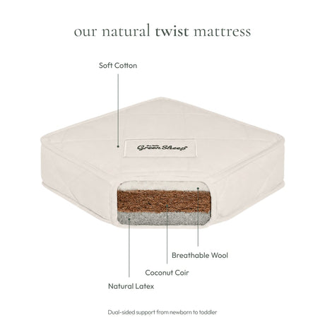 Little Green Sheep Twist Natural Cot Mattress to fit Stokke Sleepi 68x122cm