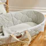 Little Green Sheep Organic Moses Basket Fitted Sheet - Dove Rice