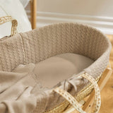 Little Green Sheep Organic Moses Basket Fitted Sheet - Truffle