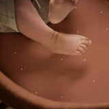 Little Green Sheep Organic Moses Basket Fitted Sheets in Terracotta with Linen Rice