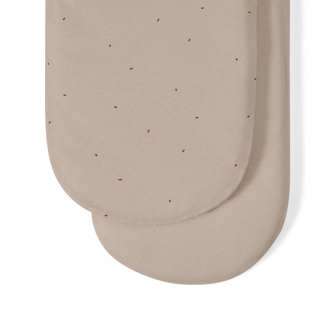 Little Green Sheep Organic Moses Basket Fitted Sheets in Truffle with Cocoa Rice