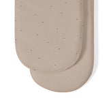 Little Green Sheep Organic Moses Basket Fitted Sheets in Truffle with Cocoa Rice