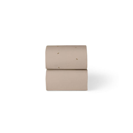 Little Green Sheep Organic Moses Basket Fitted Sheets in Truffle with Cocoa Rice