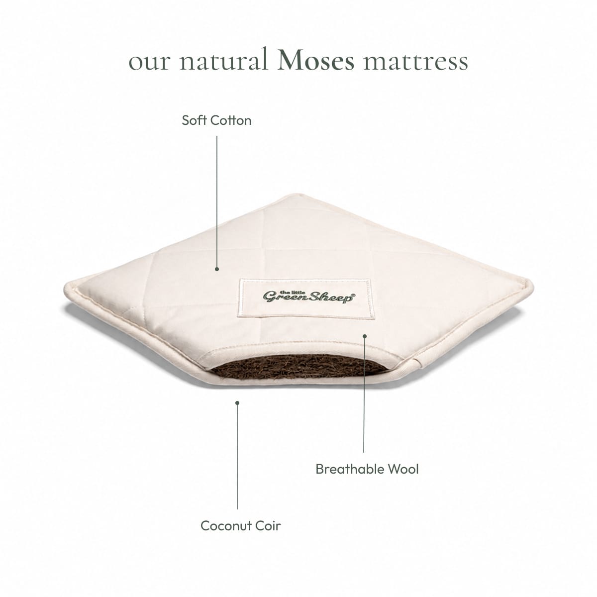 Little Green Sheep Natural Moses Basket Mattress