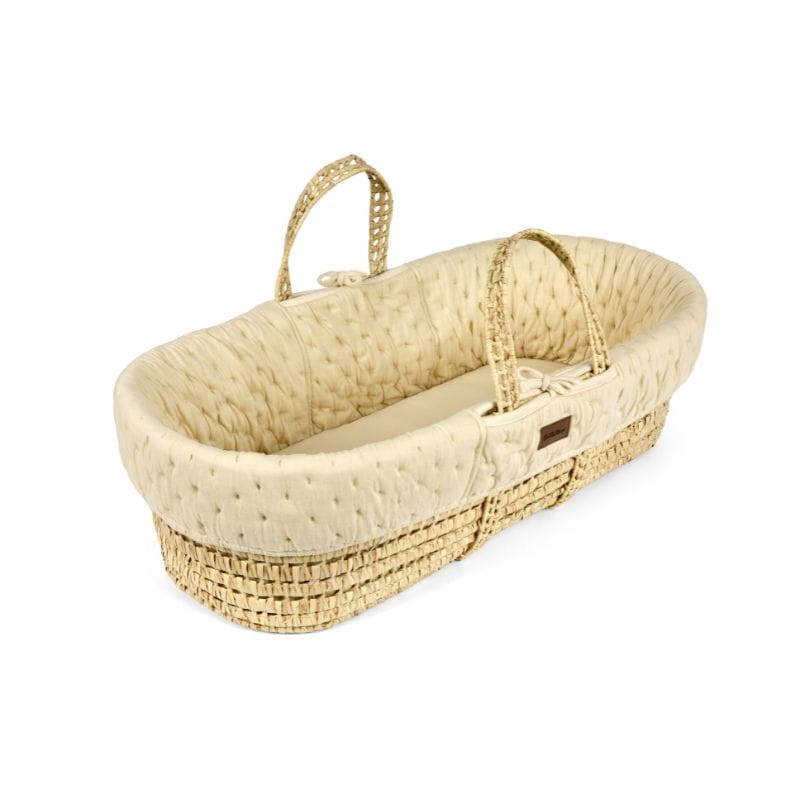 Little Green Sheep Dimple Quilt Moses Basket Replacement Liner - Linen