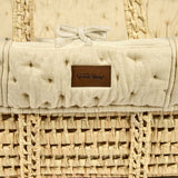 Little Green Sheep Organic Dimple Quilt Moses Basket, Mattress & Walnut Rocking Stand Linen