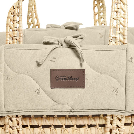 Little Green Sheep Organic Floral Quilt Moses Basket & Mattress
