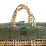 Little Green Sheep Furrow Knit Moses Basket Replacement Liner - Juniper