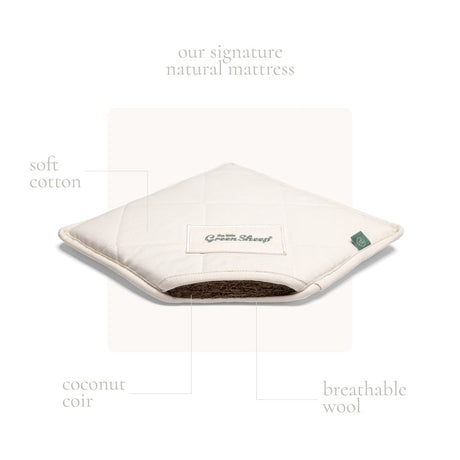 Little Green Sheep Organic Furrow Knit Moses Basket & Mattress Juniper