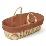 Little Green Sheep Organic Furrow Knit Moses Basket Replacement Liner - Terracotta