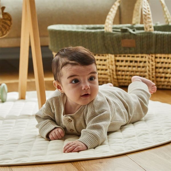 Little Green Sheep Organic Knitted Moses Basket & Mattress Juniper