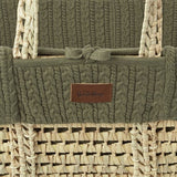 Little Green Sheep Organic Knitted Moses Basket & Mattress Juniper