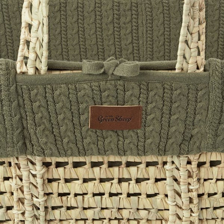 Little Green Sheep Organic Knitted Moses Basket & Mattress Juniper