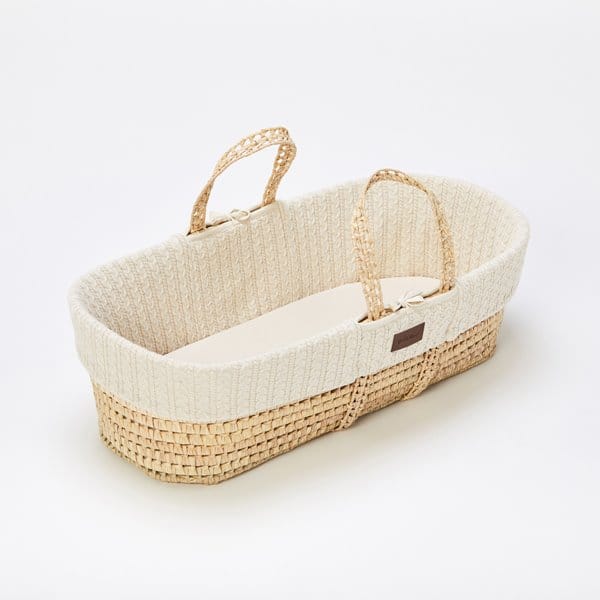 Little Green Sheep Organic Knitted Moses Basket & Mattress Linen